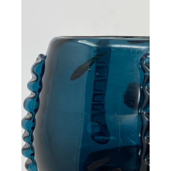 Vintage Set of 4 Dark Blue 4" Textured Mini Goblets Glasses Retro Barware - Picture 8 of 8